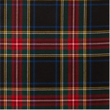 Stewart Black Modern 10oz Tartan Fabric By The Metre